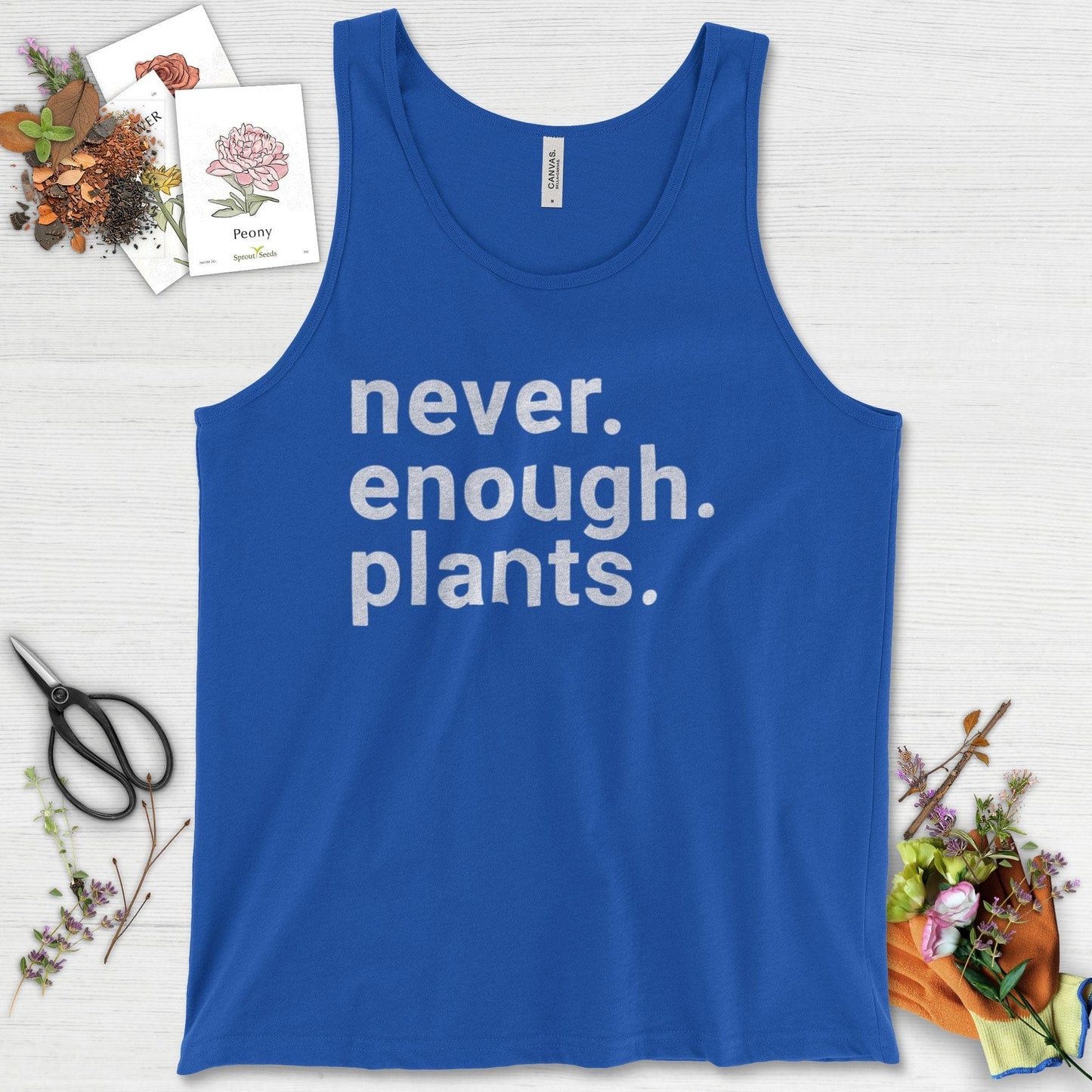 Never Enough Plants Tank Top True Royal / XS Physical Item