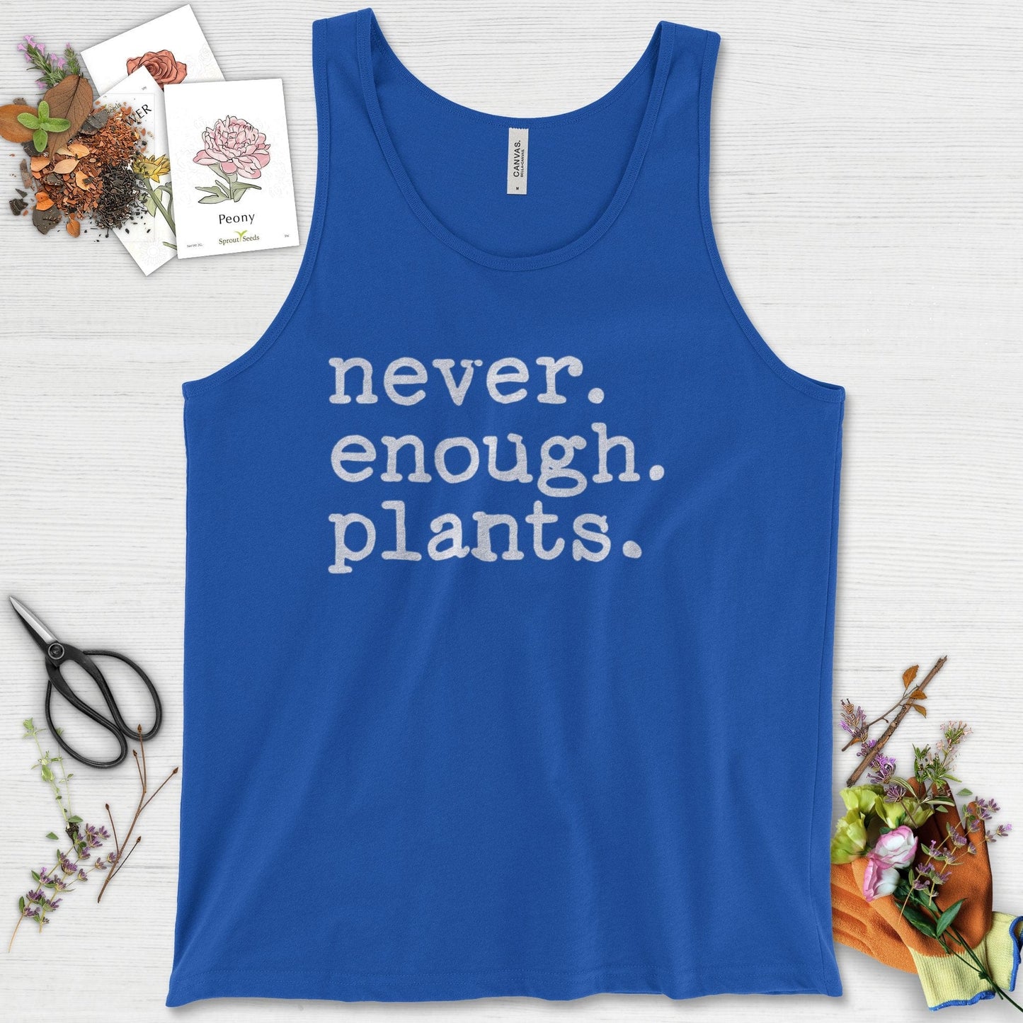 Never Enough Plants Tank Top True Royal / XS Physical Item