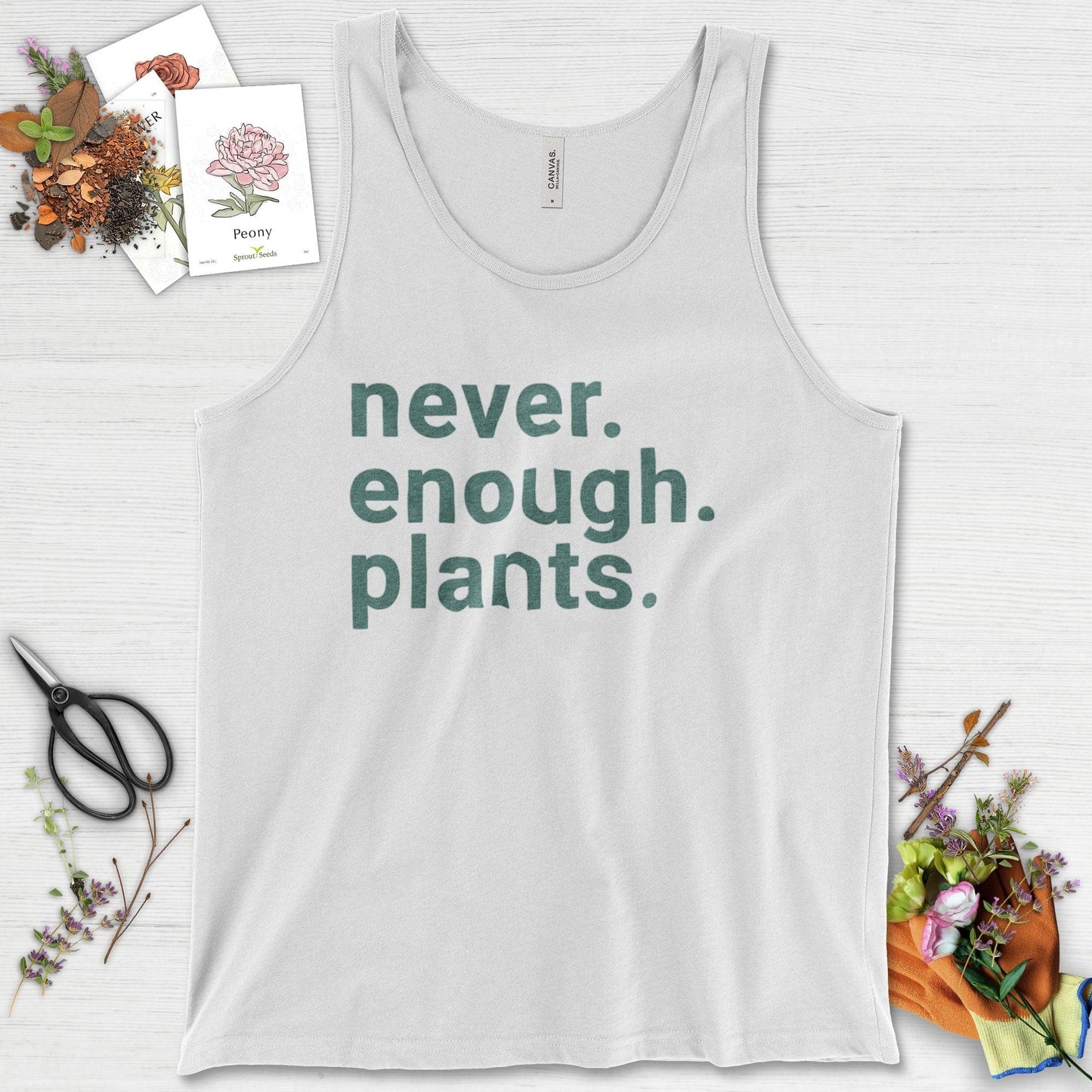 Never Enough Plants Tank Top White / XS Physical Item