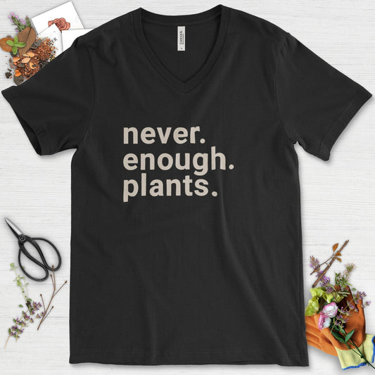 Never Enough Plants V-Neck Black / S T-Shirt