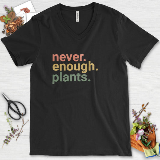 Never Enough Plants V-Neck Black / S T-Shirt