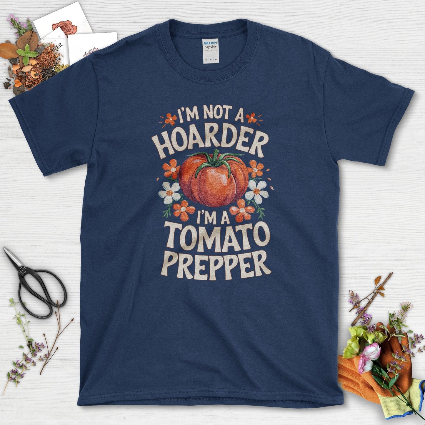 Not A Hoarder Tomato Prepper T-Shirt Navy / S T-Shirt