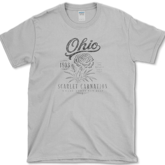Ohio Scarlet Carnation T-Shirt S / Sport Grey Essential Tees