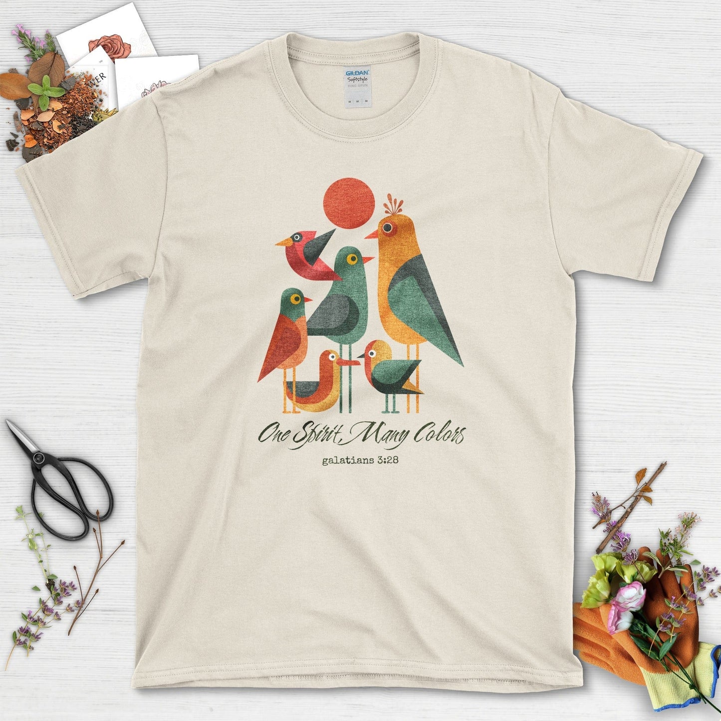 One Spirit Many Colors T-Shirt Essential Tees / S / Natural Physical Item