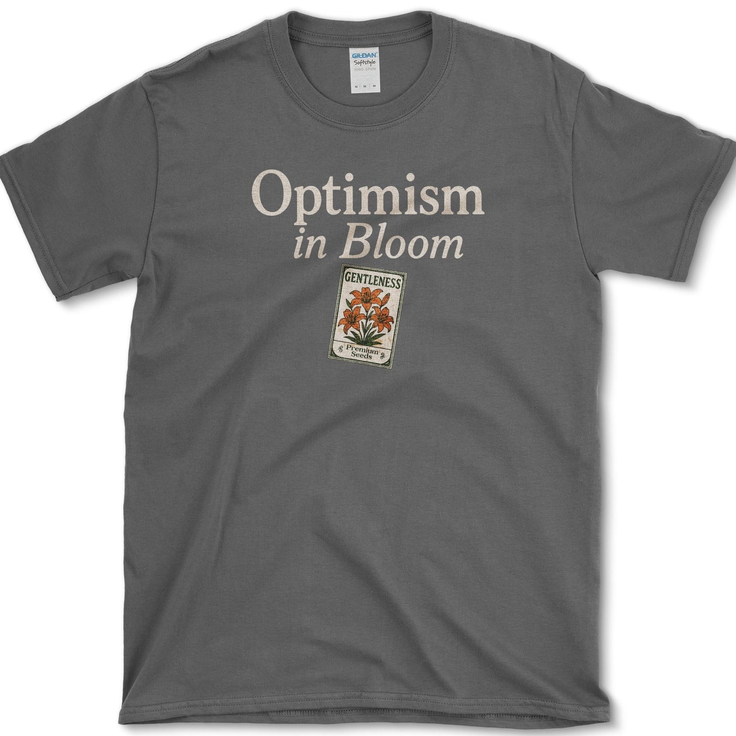 Optimism In Bloom T-Shirt S / Dark Heather Essential Tees