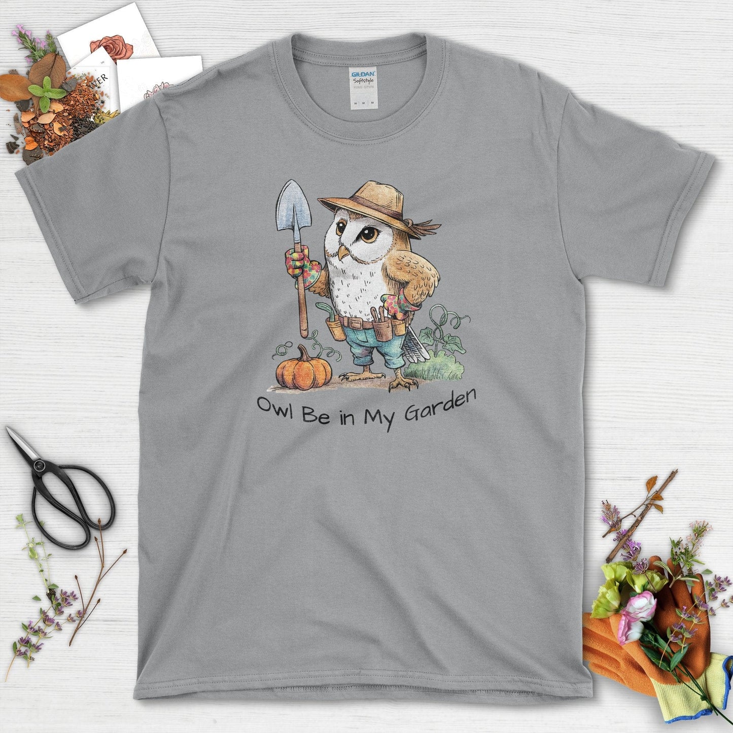 Owl Be in My Garden T-Shirt T-Shirts / S / Sport Grey Physical Item