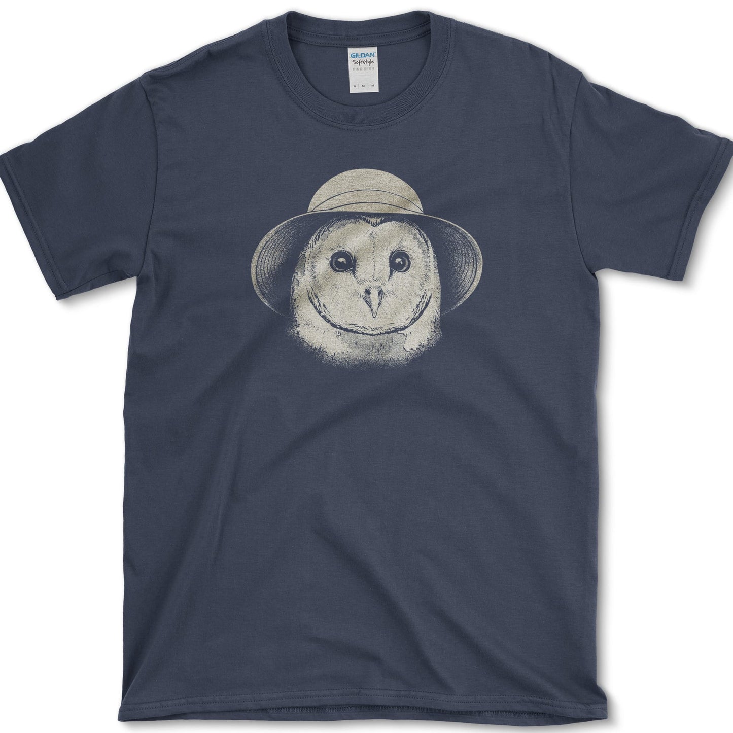 Owl in Sun Hat design featuring owl artwork on a t-shirt