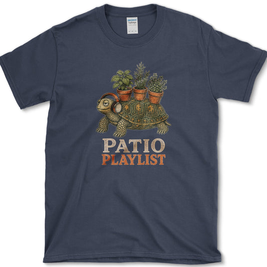 Patio Playlist T-Shirt S / Navy Essential Tees