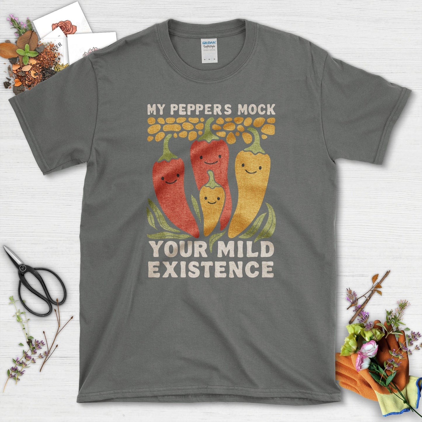 Peppers Mock Existence T-Shirt Charcoal / M Physical Item