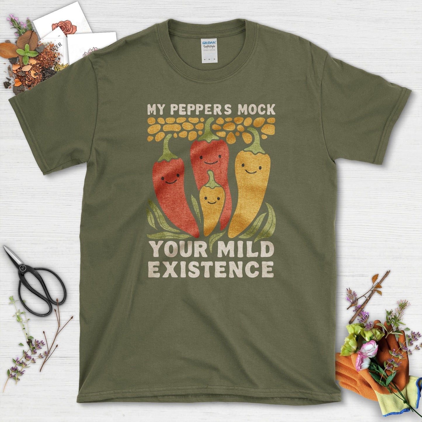 Peppers Mock Existence T-Shirt Military Green / M Physical Item