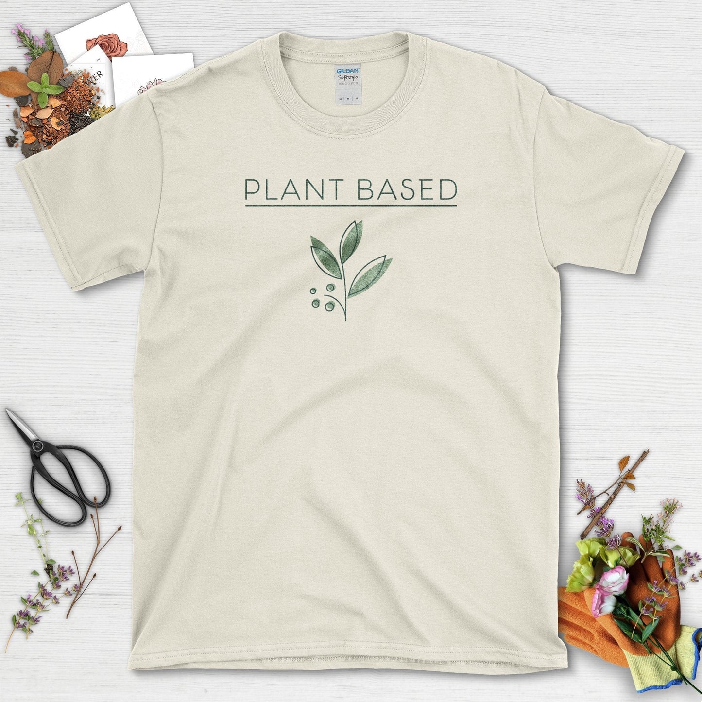 Plant Based Elegant Designs Greenery T-Shirt Natural / S T-Shirt
