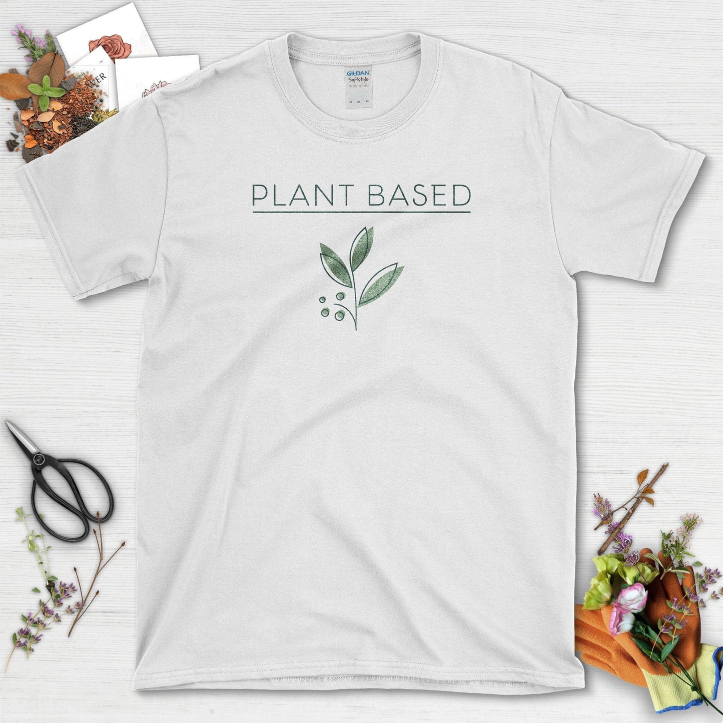Plant Based Elegant Designs Greenery T-Shirt White / S T-Shirt