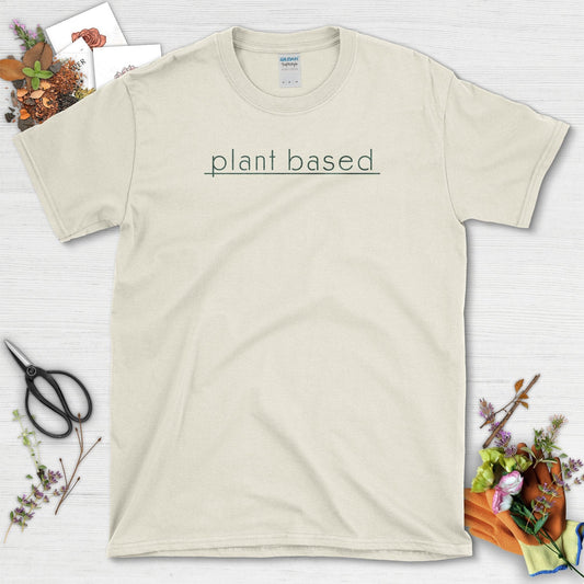 Plant Based Minimalist Typography Graphic T-Shirt Natural / S T-Shirt