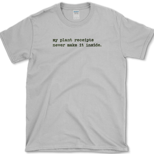 Plant Receipts T-Shirt design featuring houseplant artwork on a t-shirt