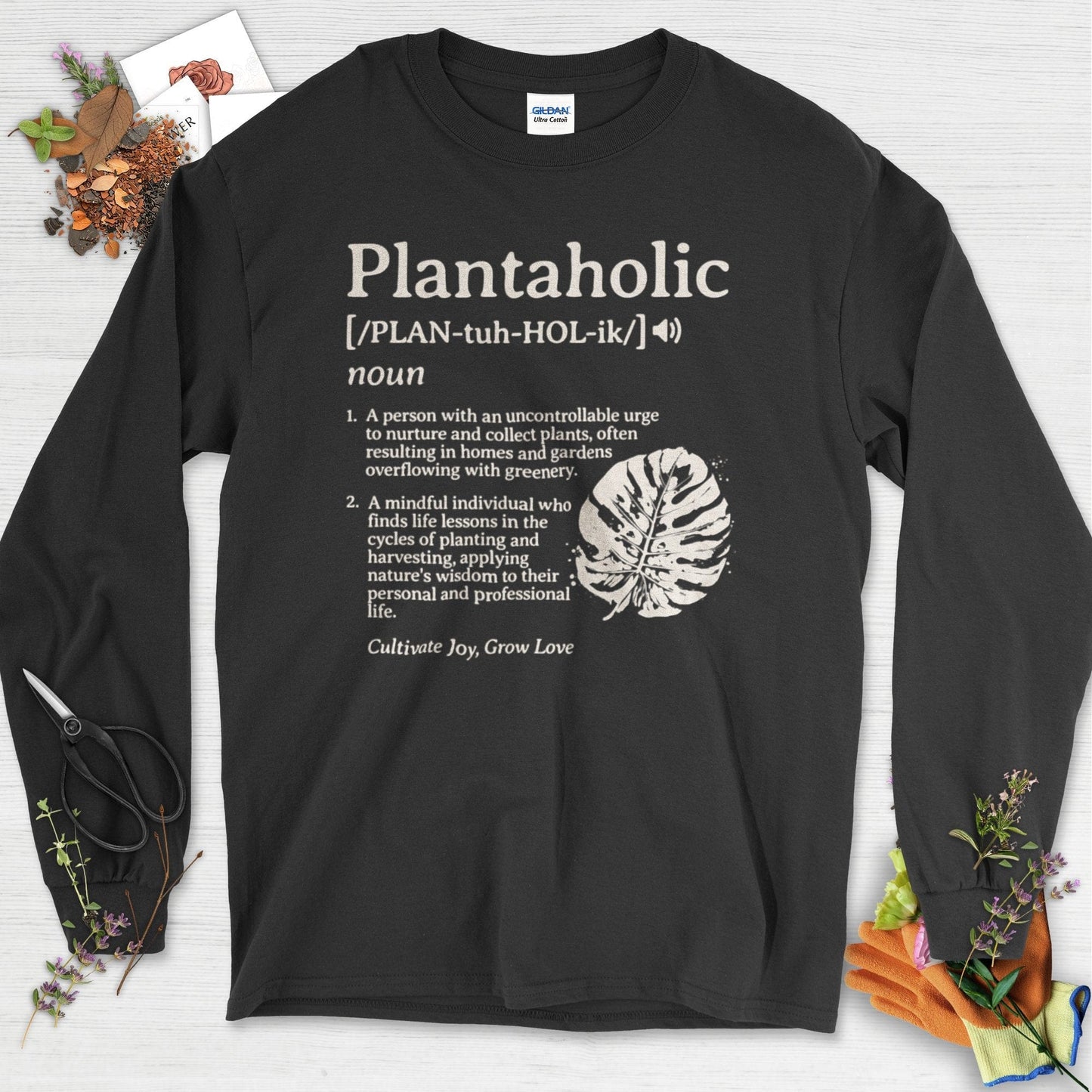 Plantaholic Definition Long Sleeve Black / S T-Shirt