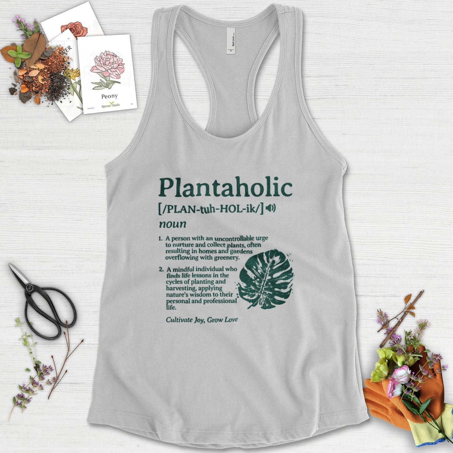 Plantaholic Definition Racerback Racerback / XS / Heather Grey Physical Item
