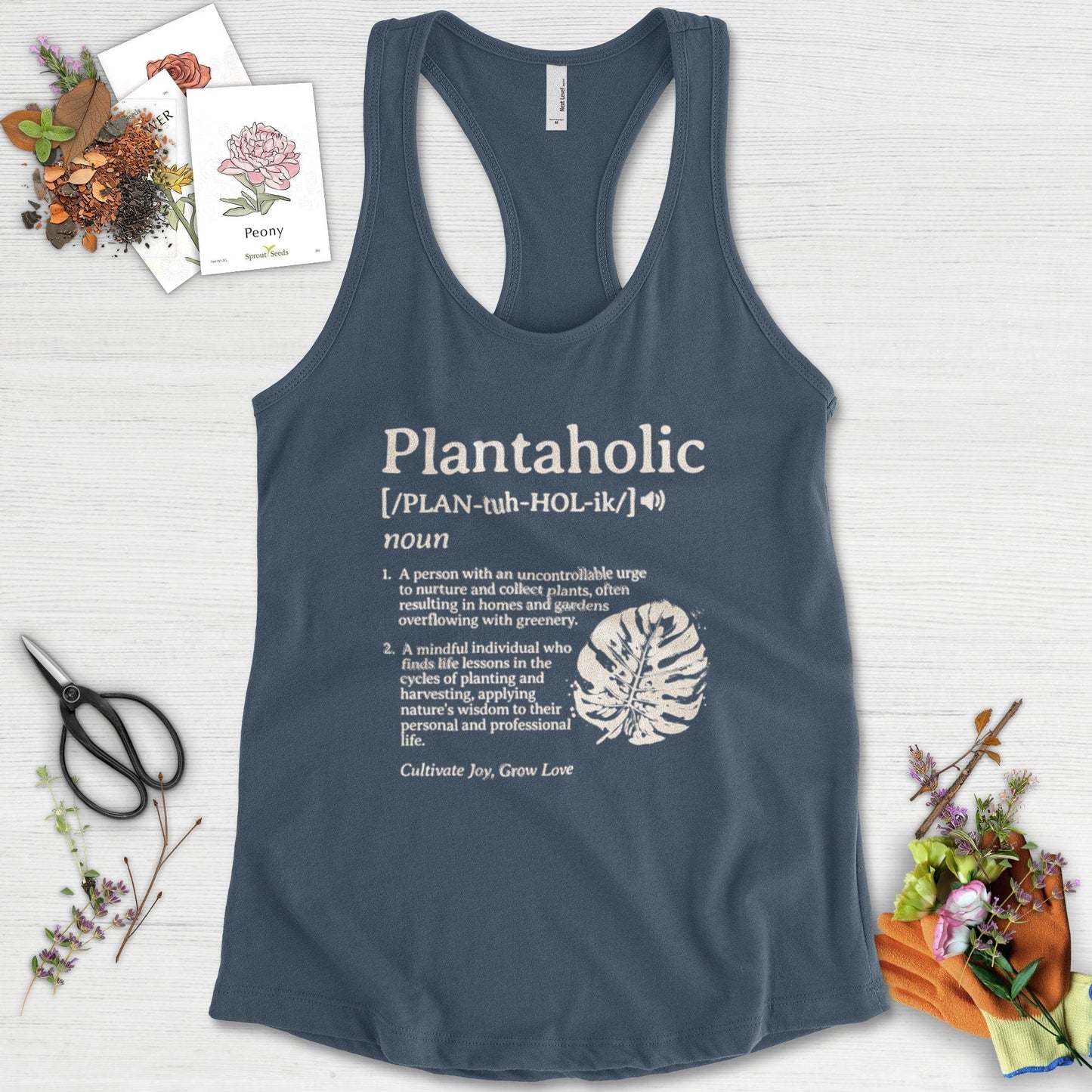 Plantaholic Definition Racerback Racerback / XS / Indigo Physical Item