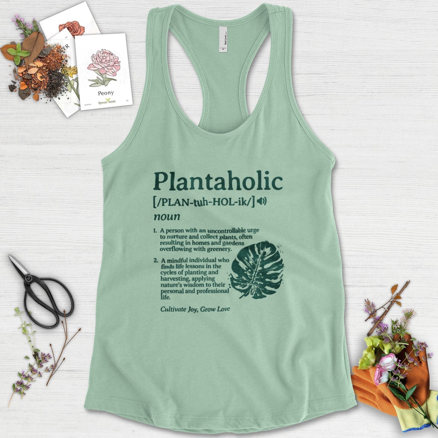 Plantaholic Definition Racerback Racerback / XS / Mint Physical Item