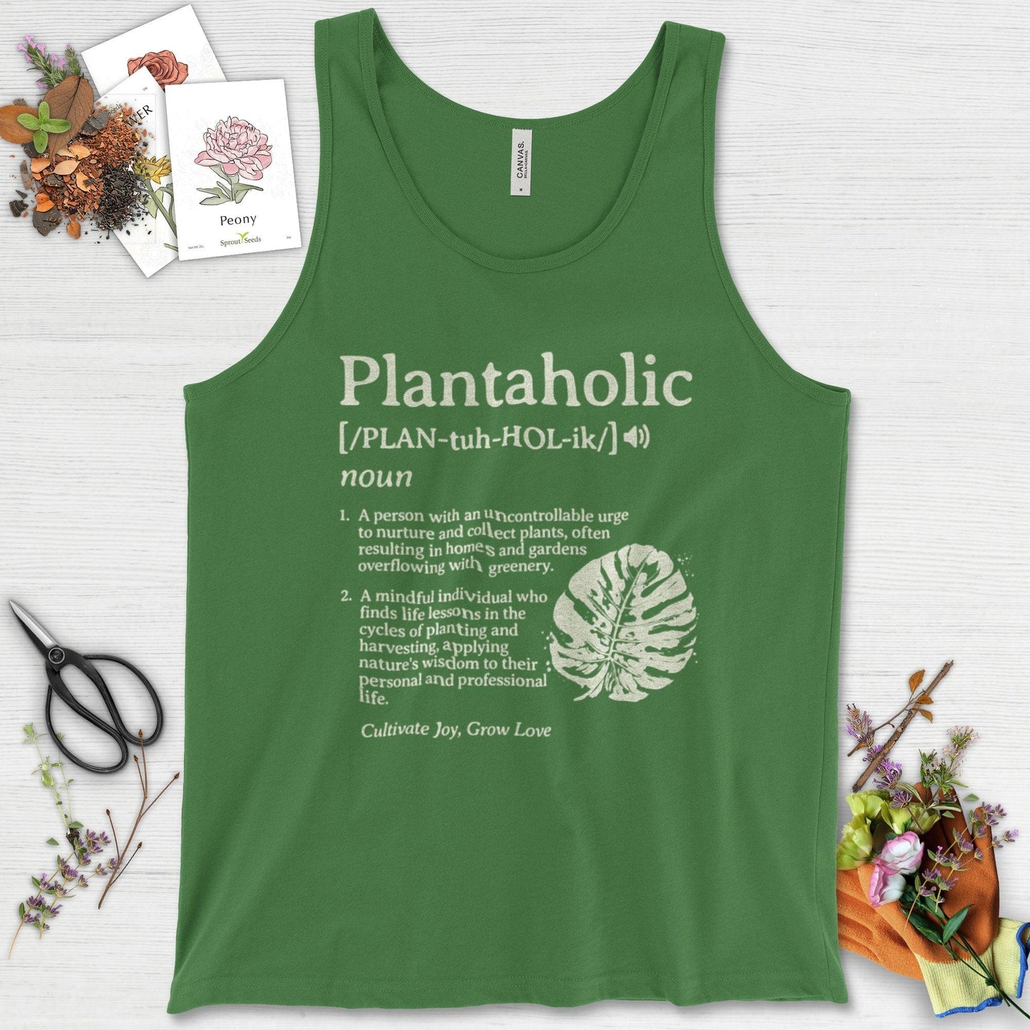 Plantaholic Definition Tank Top Leaf / XS Physical Item