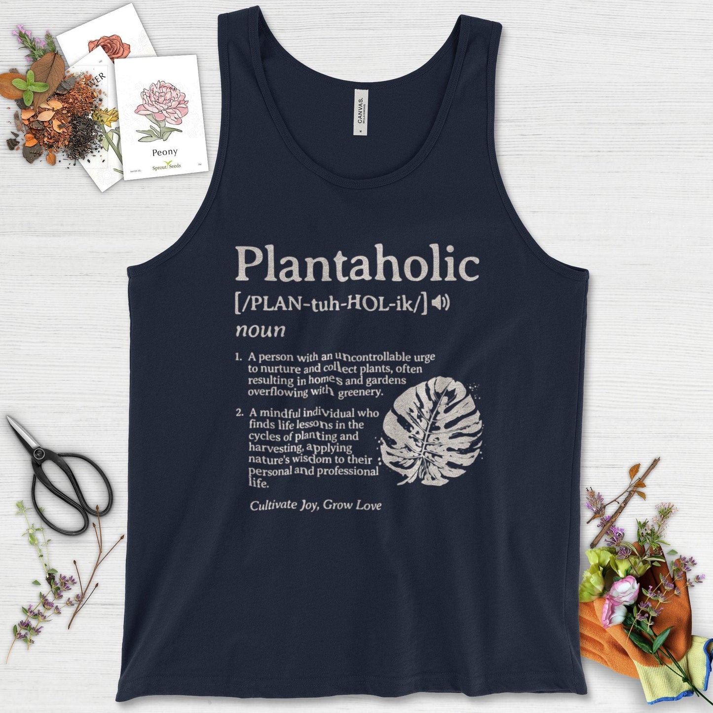 Plantaholic Definition Tank Top Navy / XS Physical Item