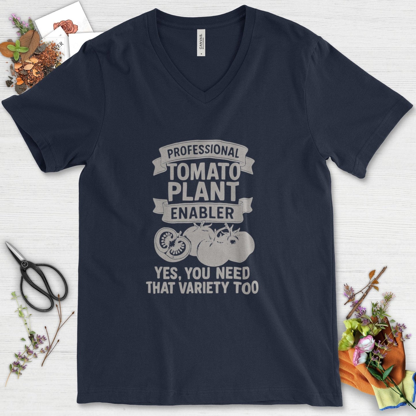 Professional Tomato Plant Enabler V-Neck Navy / S T-Shirt