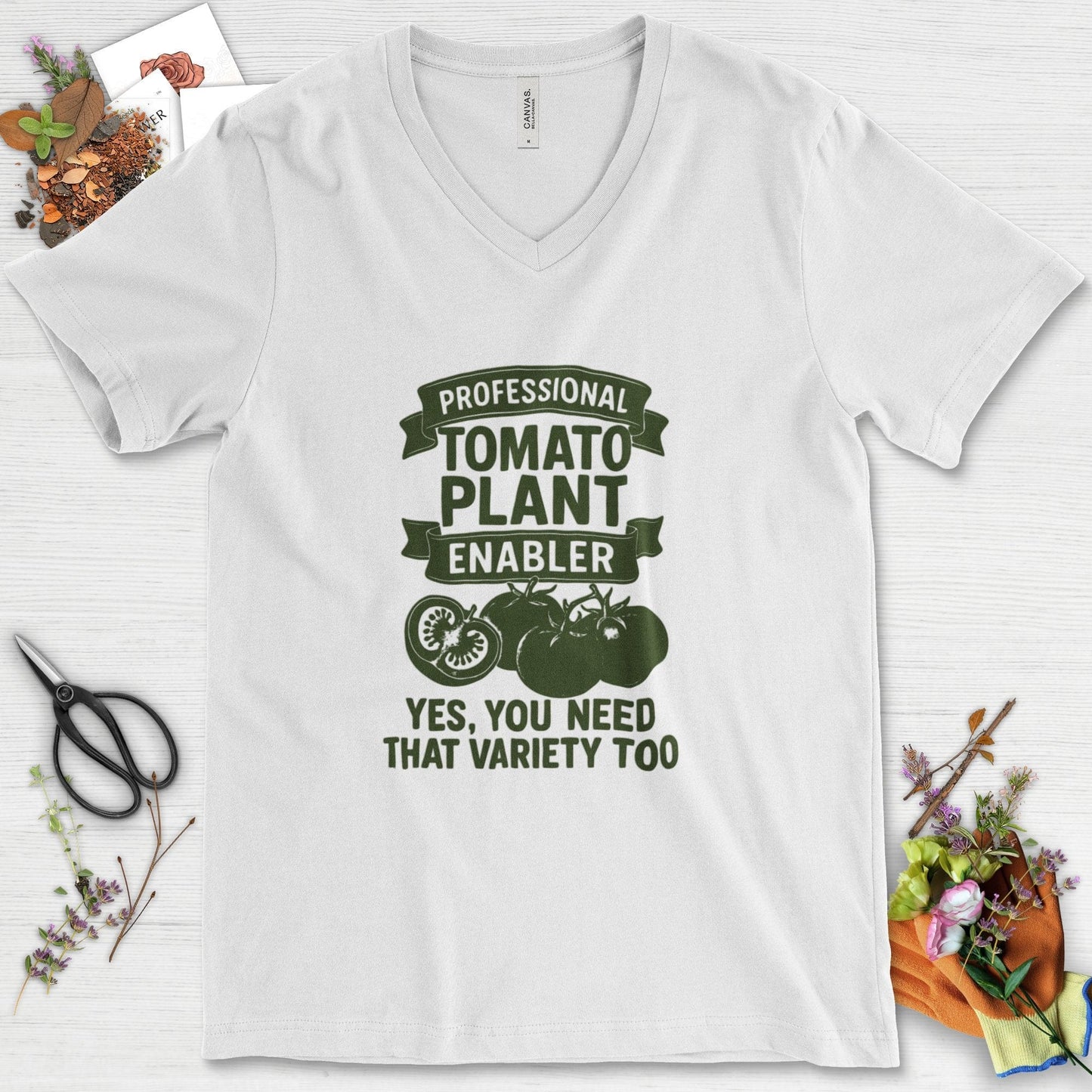 Professional Tomato Plant Enabler V-Neck White / S T-Shirt