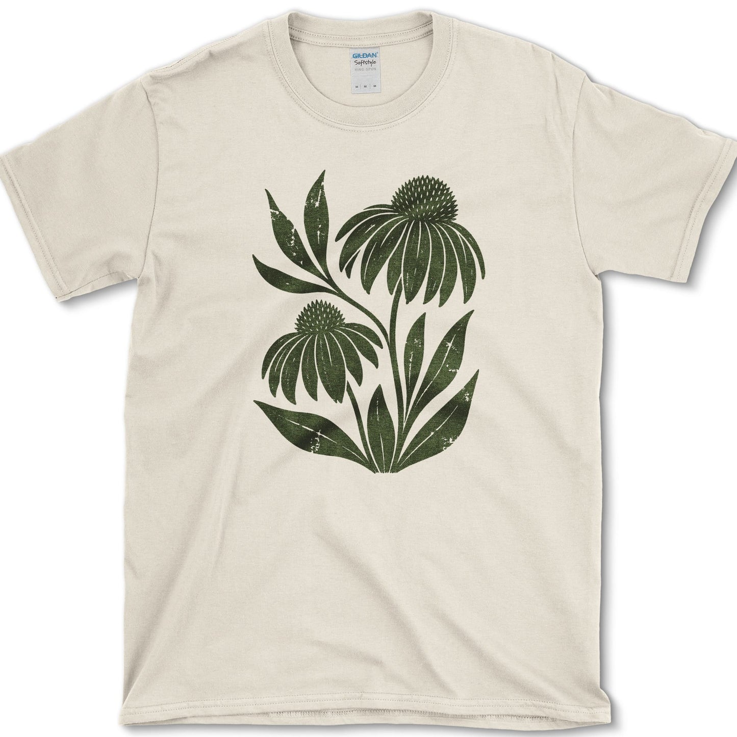 Purple Coneflower T-Shirt S / Natural Essential Tees
