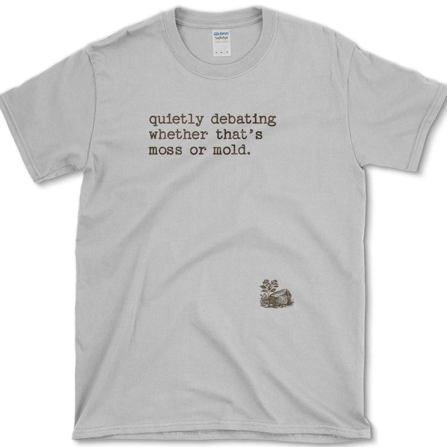 Quietly Debating Moss T-Shirt Sport Grey / S Physical Item