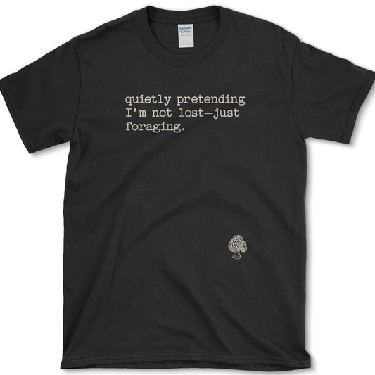 Quietly Pretending Foraging T-Shirt Essential Tees / S / Black Physical Item