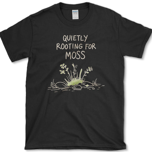 Quietly Rooting For Moss T-Shirt S / Black Essential Tees