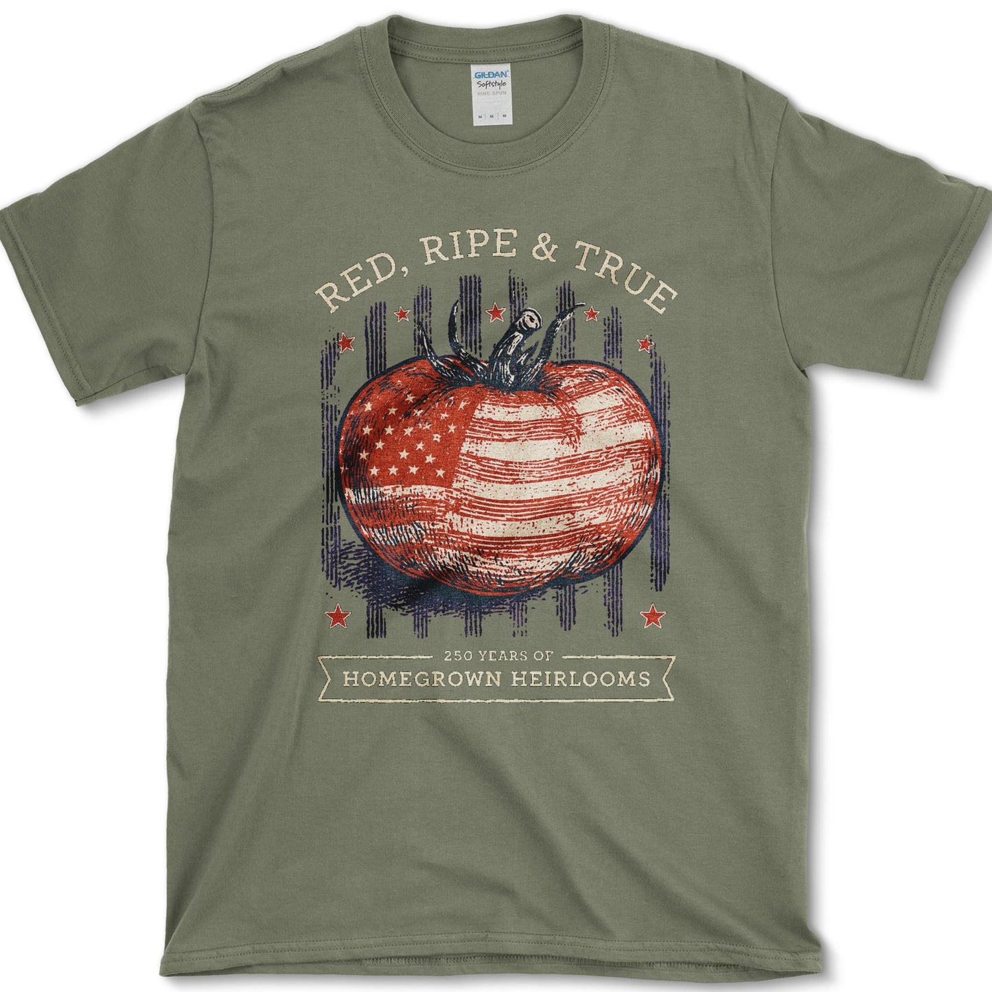 Red Ripe And True T-Shirt S / Military Green Essential Tees