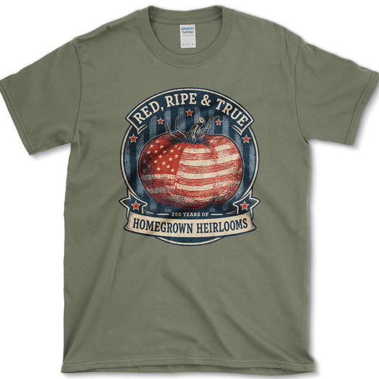 Red, Ripe & True T-Shirt S / Military Green Essential Tees