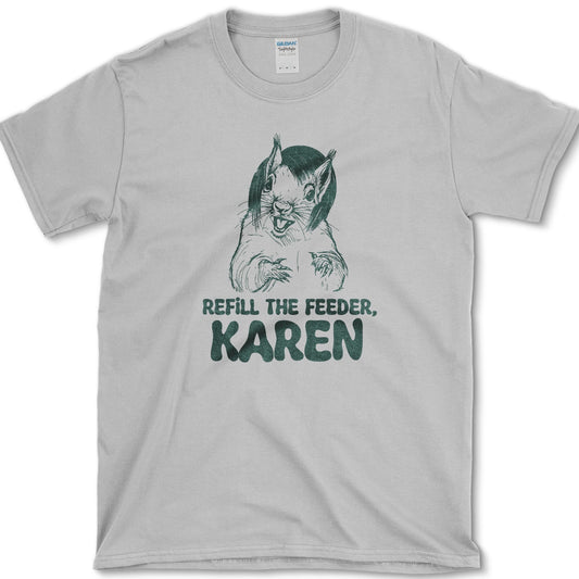 Refill Feeder Karen Squirrel T-Shirt Sport Grey / S Essential Tees