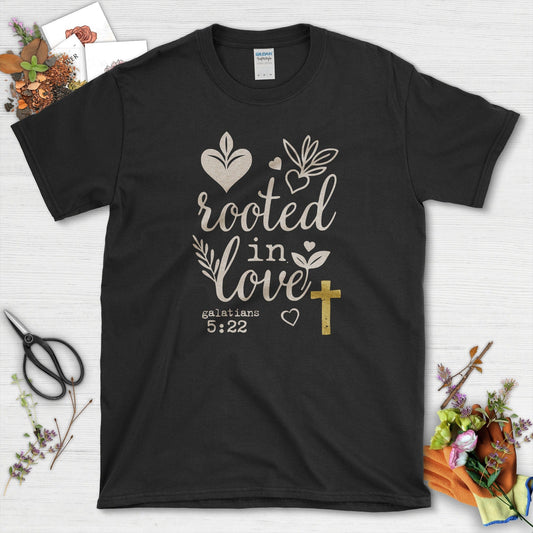 Rooted in Love T-Shirt Essential Tees / S / Black Physical Item