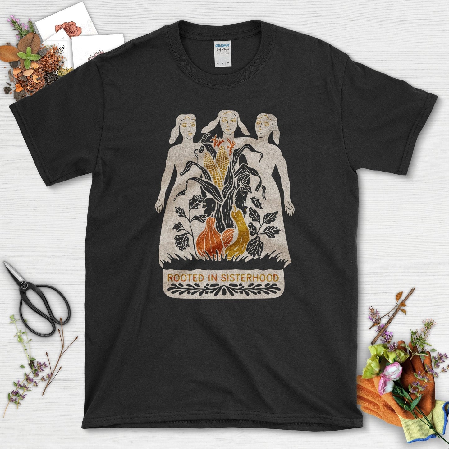 Rooted in Sisterhood T-Shirt T-Shirts / S / Black Physical Item