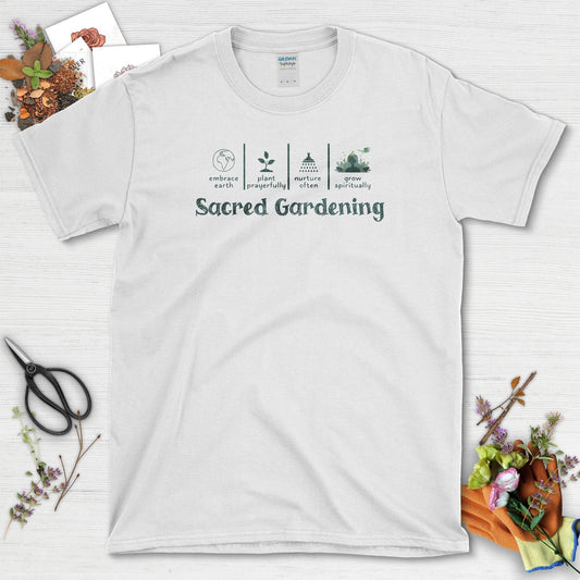 Sacred Gardening Plant Water Grow T-Shirt White / S T-Shirt