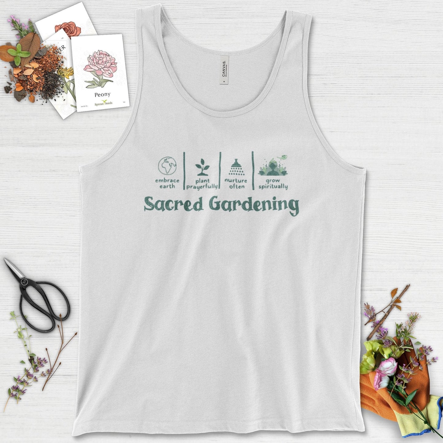 Sacred Gardening Plant Water Grow Tank Top White / XS Physical Item