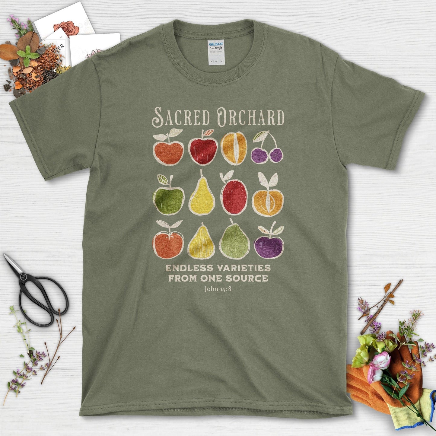 Sacred Orchard T-Shirt Essential Tees / S / Military Green Physical Item