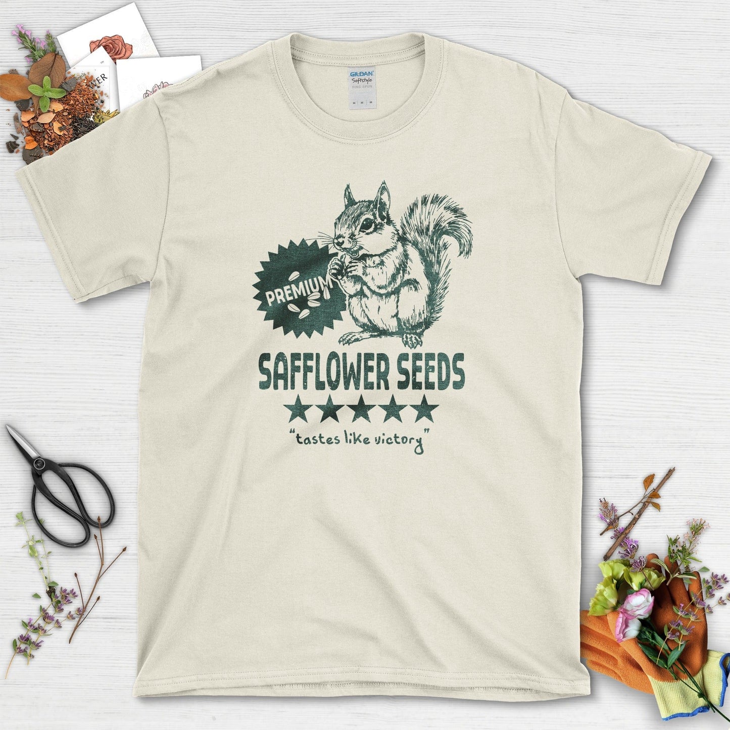 Safflower Seeds Squirrel T-Shirt Natural / S T-Shirt