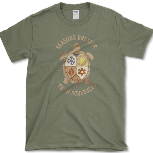 Seasons > Schedules T-Shirt Military Green / S Physical Item