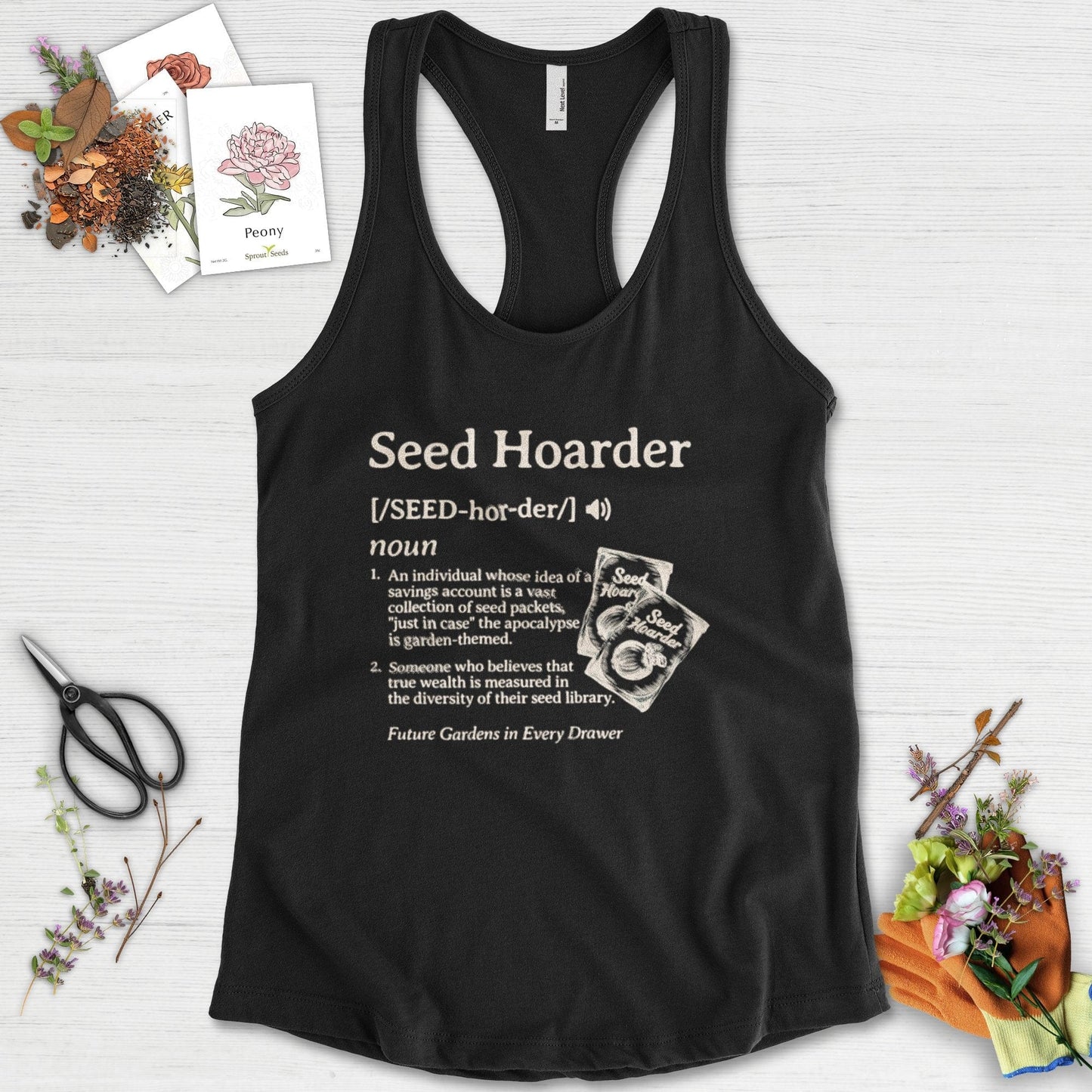 Seed Hoarder Definition Racerback Racerback / XS / Black Physical Item