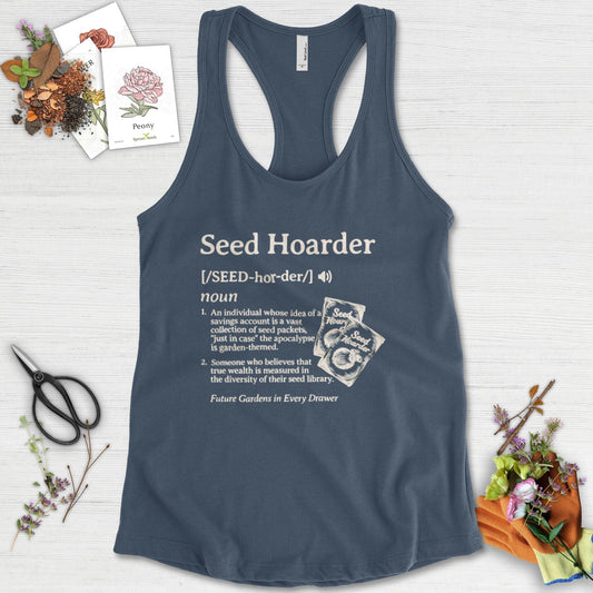 Seed Hoarder Definition Racerback Racerback / XS / Indigo Physical Item
