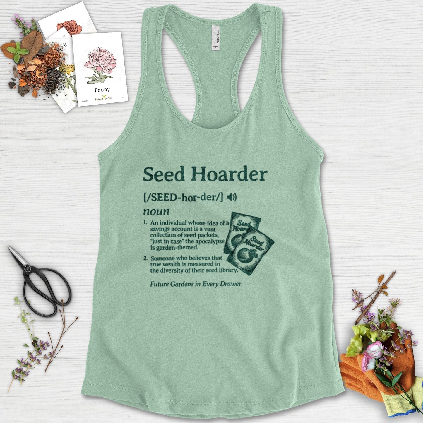Seed Hoarder Definition Racerback Racerback / XS / Mint Physical Item