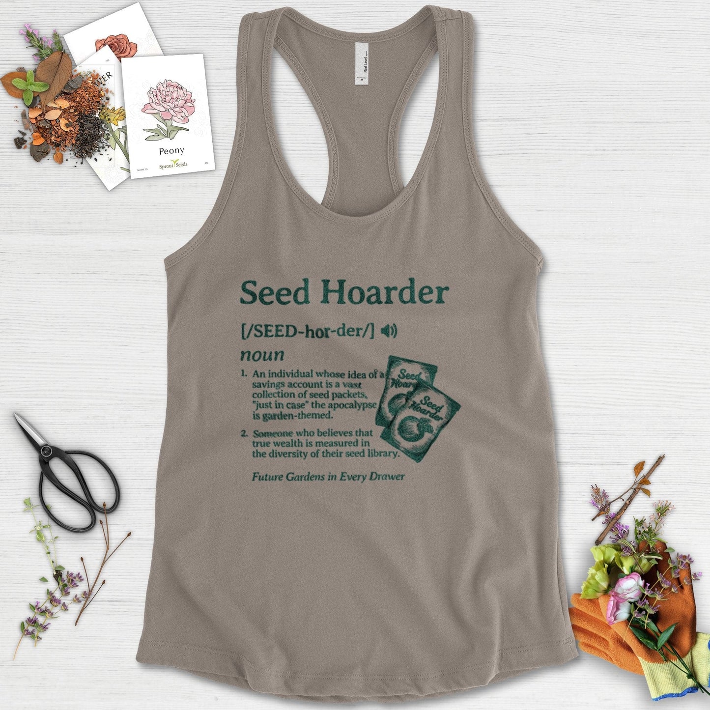Seed Hoarder Definition Racerback Racerback / XS / Warm Grey Physical Item