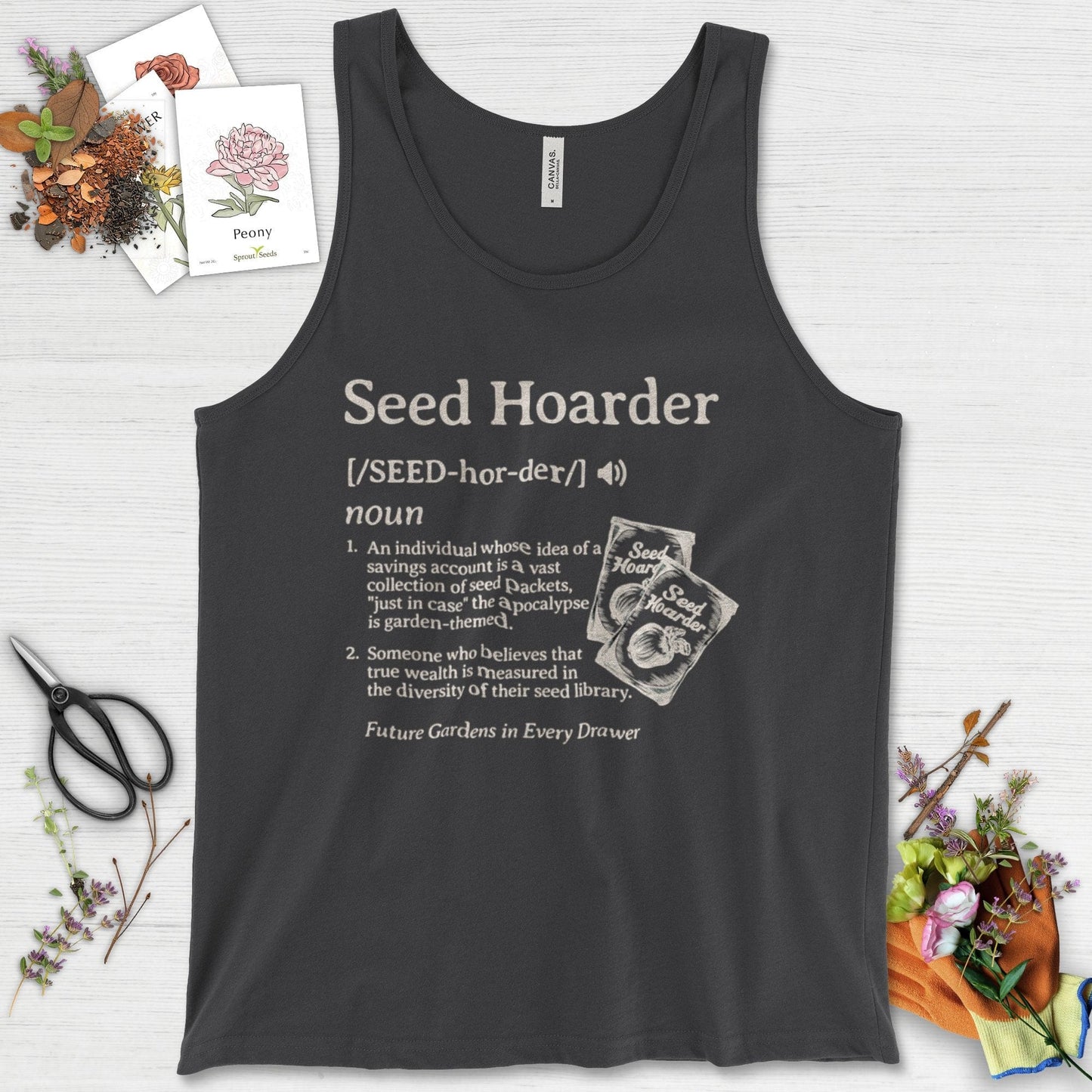 Seed Hoarder Definition Tank Top Dark Grey / XS Physical Item
