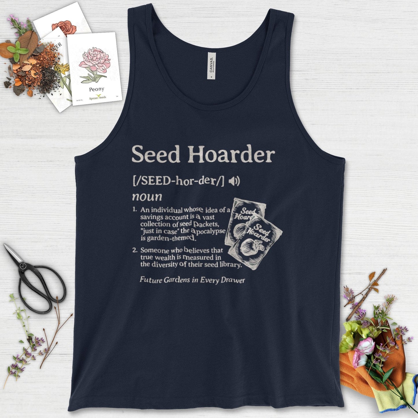 Seed Hoarder Definition Tank Top Navy / XS Physical Item