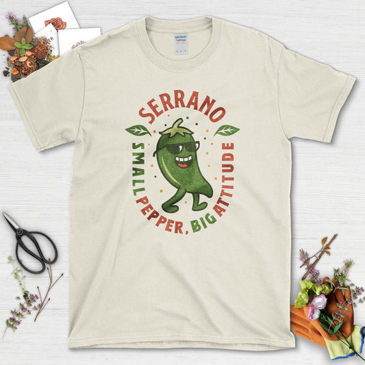 Serrano Pepper Big Attitude T-Shirt Natural / M Physical Item