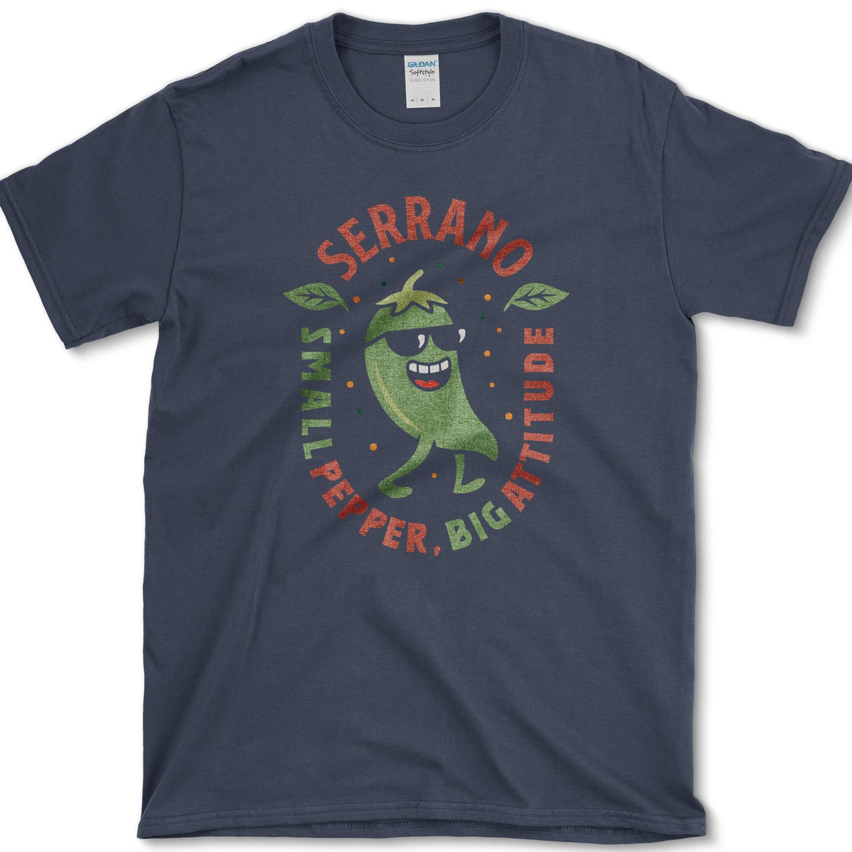 Serrano Pepper Big Attitude T-Shirt Navy / S Essential Tees