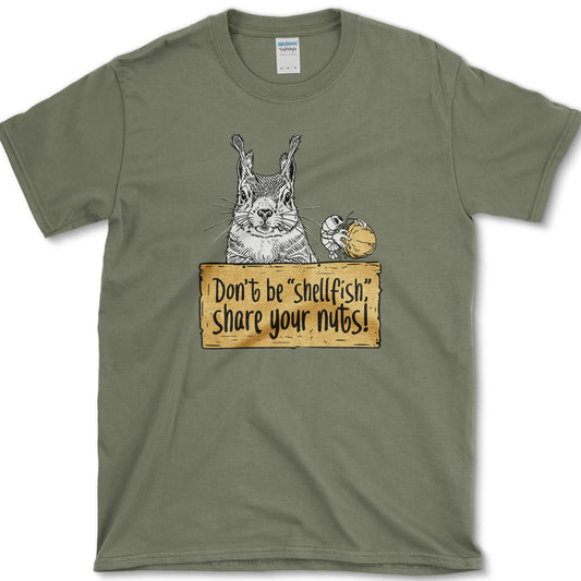 Share Your Nuts Funny T-Shirt Military Green / S Essential Tees