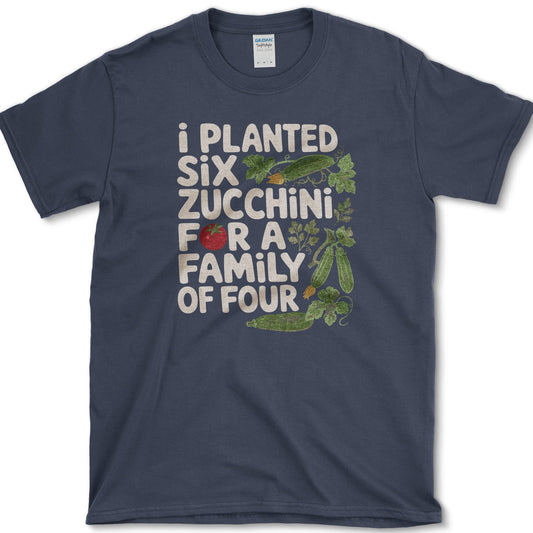 Six Zucchini Family of Four T-Shirt S / Navy Essential Tees
